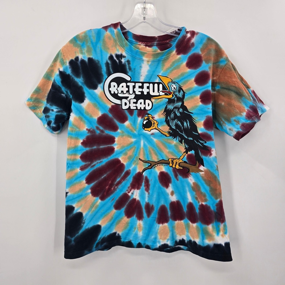 Liquid Blue Grateful Dead Tshirt Womens Small Crow Tie Dye Blue‎ Orange 2020